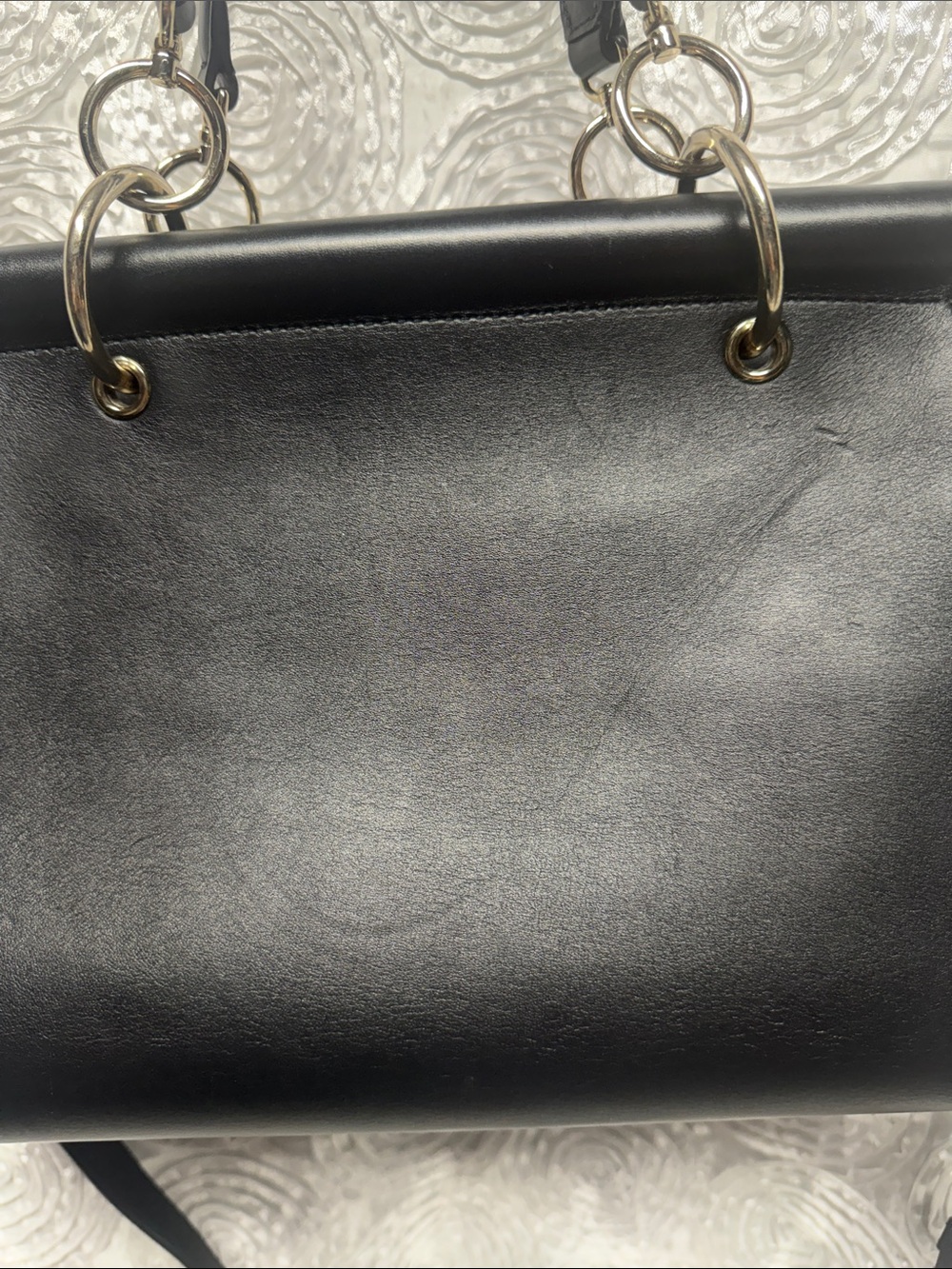 henri bendel Black Leather Shoulder Satchel with Gold Hardware - Picture 3 of 16